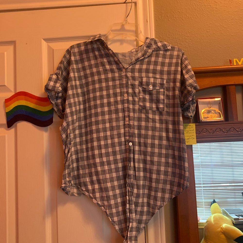 Checked button up shirt